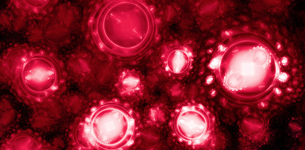 Red blood cells coursing through a vein.