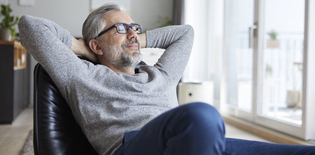 Portrait of mature man relaxing at home