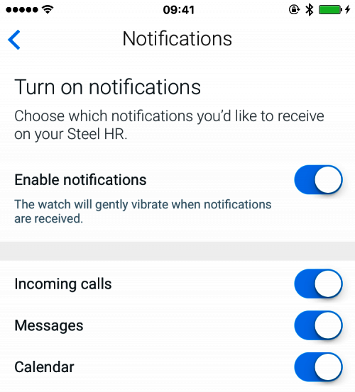 withings steel notifications